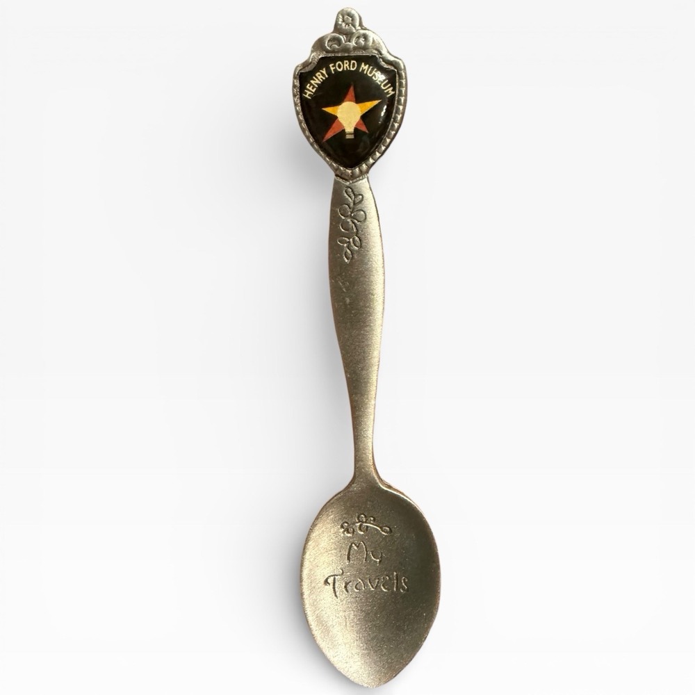 Vintage Henry Ford Museum Souvenir Spoon‎ My Travels Pewter Fort Collectible